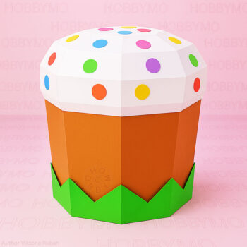 Easter bread Kulich, 3D papercraft template (c) hobbymo.com