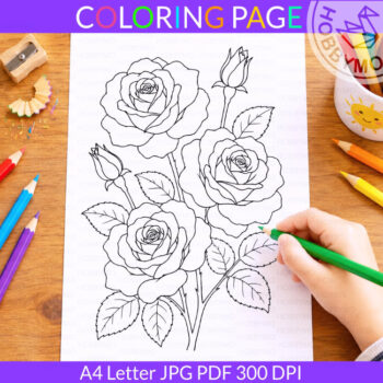 Rose coloring page
