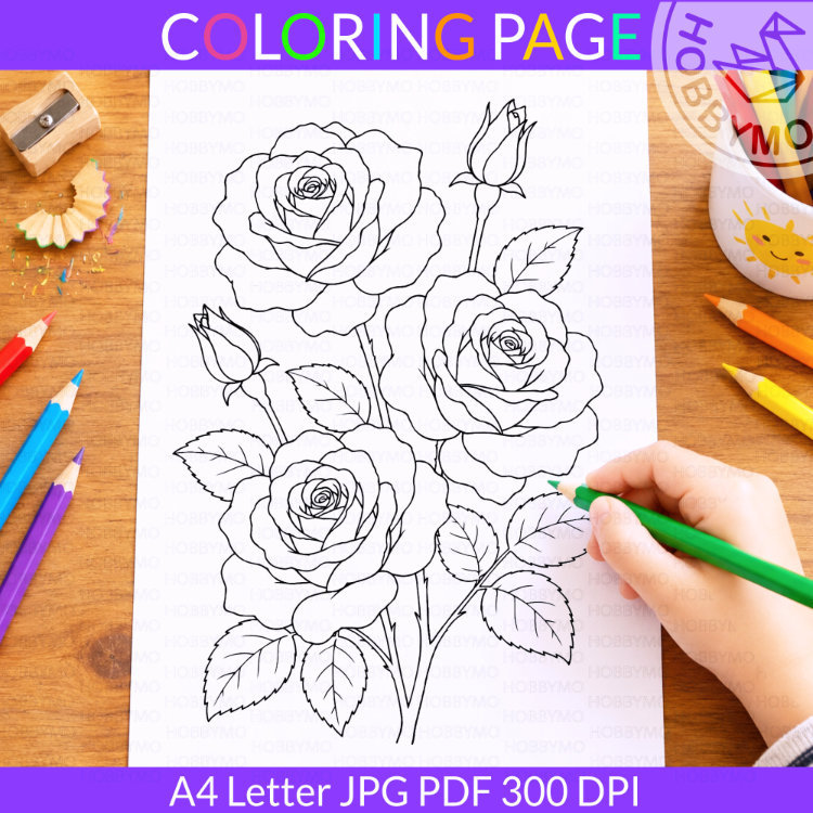 Rose coloring page