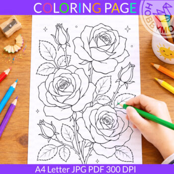 Rose coloring page