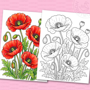 Poppy coloring page