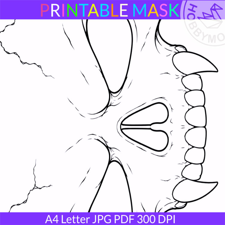 Halloween Skull Mask Coloring Page