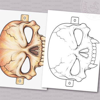 Skull Mask coloring page – Printable A4/letter Sheet (JPG, PDF)