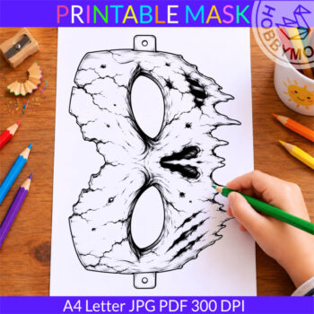 Zombie Mask coloring page